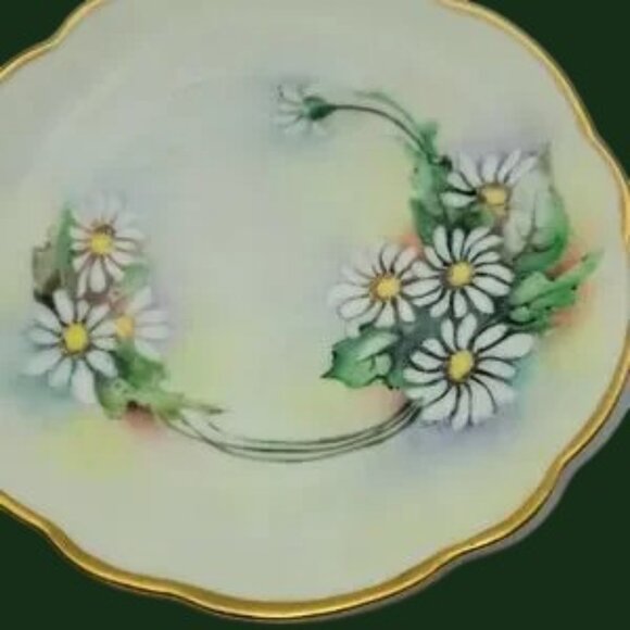 Vintage Rosenthal & Co. Bavaria Porcelain Hand Painted Daisies Dessert Plate - Picture 2 of 5